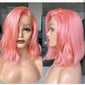 
            
                Load image into Gallery viewer, Full Lace Wig Pink Bob Wig Human Hair Body Wave
            
        
