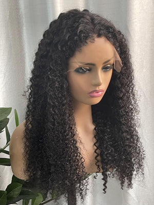 Ventilated Curly Edges Lace Closure Wig