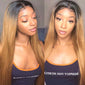 
            
                Load image into Gallery viewer, Ombre Human hair Lace Wig Silky Straight T1B/27
            
        