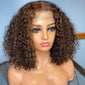 
            
                Load image into Gallery viewer, Mix Brown Color Celebrity Style 5x5 Curly Bob Wig
            
        