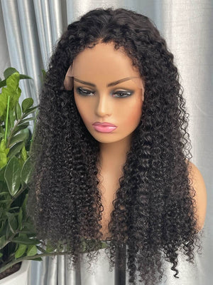 Ventilated Curly Edges Lace Closure Wig