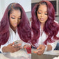 
            
                Load image into Gallery viewer, Ombre Burgundy Color Glueless Lace Frontal Wig
            
        