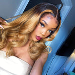 Ombre Human hair Lace Wig T1B/27 Body Wave Straight